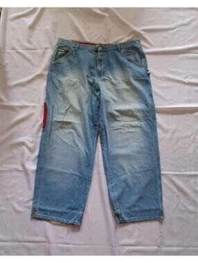 Baggy y2k Tommy Hilfiger Carpenter Jeans 42/32 Red Patch Retro Pants XL